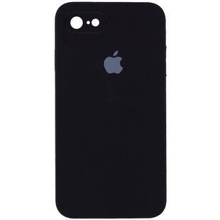 Чохол для iPhone 6 / 6s Silicone Full camera закритий низ + захист камери Чорний / Black квадратні борти