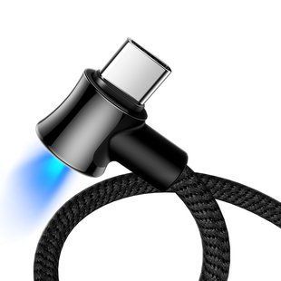 Кабель USAMS Type-C Right-angle Smart Power Off US-SJ341 U13 |1.2m, 2A| Black, Black