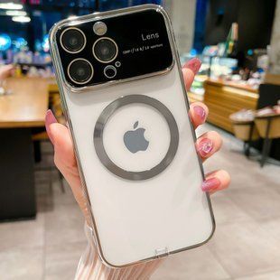 Чехол для iPhone 13 Camera Lens Protection with MagSafe + стекло на камеру Silver