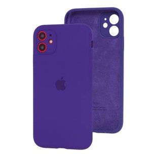Чехол для iPhone 11 Silicone Full camera purple фиолетовый / закрытый низ + защита камеры