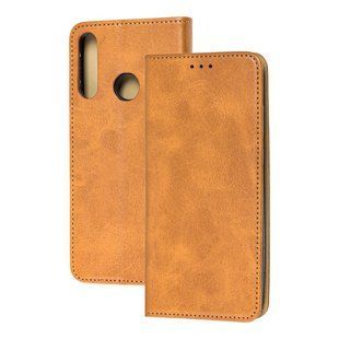 Чехол книжка для Huawei Y6p Black magnet коричневый