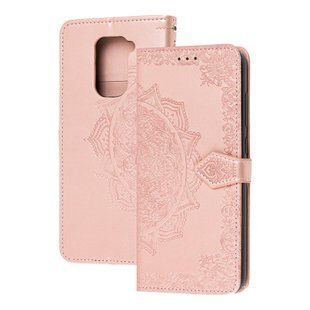Чехол книжка для Xiaomi Redmi Note 9 "Art с визитницей" розовый