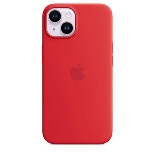 Чехол Silicone case Original 1:1 (AAA) with Magsafe для Apple iPhone 14 Plus (6.7") Красный / Red