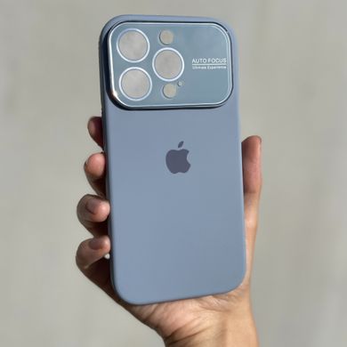 Чехол для iPhone 11 Pro Max Silicone case AUTO FOCUS + стекло на камеру Blue