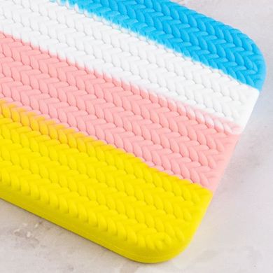 Чехол Silicone case Full Braided для Apple iPhone 13 (6.1"") Желтый / Голубой