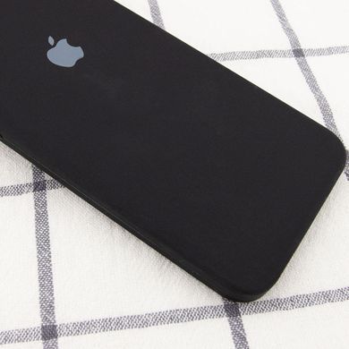 Чохол для iPhone 6 / 6s Silicone Full camera закритий низ + захист камери Чорний / Black квадратні борти