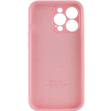 Чохол для Apple iPhone 14 Pro Max Silicone Full camera закритий низ + захист камери / Рожевий / Light pink