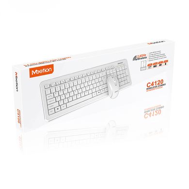 Набір Combo MeeTion 2in1 Keyboard / Mouse Wireless 2.4G MT-C4120 |RU/EN розкладки|Білий
