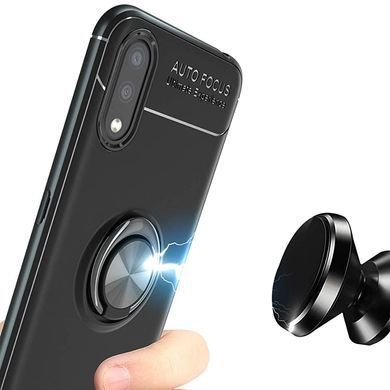 TPU чохол Deen ColorRing під магнітний тримач (opp) для Samsung Galaxy A01 (Чорний / Чорний)