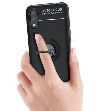 TPU чохол Deen ColorRing під магнітний тримач (opp) для Samsung Galaxy A01 (Чорний / Чорний)