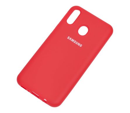 Чохол для Samsung Galaxy M20 (M205) Silicone Full червоний з закритим низом і мікрофіброю