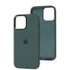 Чехол для iPhone 12 Pro Max Silicone Case Full (Metal Frame and Buttons) с металической рамкой и кнопками Forest Green