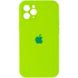 Чехол для Apple iPhone 12 Silicone Full camera закрытый низ + защита камеры / Салатовый / Neon green