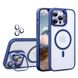 Чехол с подставкой для iPhone 13 Lens Shield Magsafe + Линзы на камеру (Синий / Blue)
