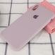 Чехол silicone case for iPhone X/XS с микрофиброй и закрытым низом Lavender
