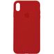 Чехол silicone case for iPhone XS Max с микрофиброй и закрытым низом Dark Red