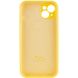 Чехол для Apple iPhone 14 Plus Silicone Full camera закрытый низ + защита камеры / Желтый / Yellow
