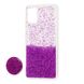 Чехол для Samsung Galaxy A71 (A715) Fashion блестки + popsocket фиолетовый