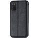 Кожаный чехол книжка GETMAN Cubic (PU) для Samsung Galaxy A02s / M02s (Черный)