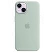 Чехол Silicone case Original 1:1 (AAA) with Magsafe для Apple iPhone 14 Plus (6.7") Бирюзовый / Succulent