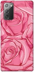 Чехол для Samsung Galaxy Note 20 PandaPrint Розы карандашом цветы