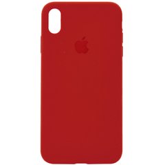 Чехол для Apple iPhone XR (6.1"") Silicone Case Full с микрофиброй и закрытым низом Красный / Dark Red
