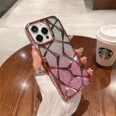 Чехол 2в1 с блестками, стразами для Iphone 12 Pro Max Luxury Glitter Prism Pink