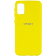 Чохол для Samsung A02s Silicone Full з закритим низом і мікрофіброю Жовтий / Flash