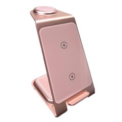Беспроводная зарядка стенд 3 in 1 Smart Pure Metal WL 15 Вт Pink