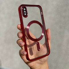 Чехол для iPhone X / XS Shining Case with Magsafe + стекло на камеру Red