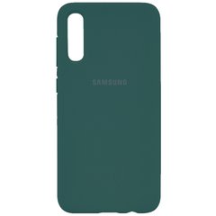 Чехол для Samsung Galaxy A50 / A50s / A30s Silicone Full c закрытым низом и микрофиброю (Зеленый / Pine green)