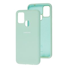 Чехол для Samsung Galaxy M31 (M315) Silicone Full бледно-бирюзовый с закрытым низом и микрофиброй