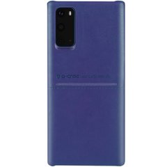 Кожаная накладка G-Case Cardcool Series для Samsung Galaxy S20 (Синий)