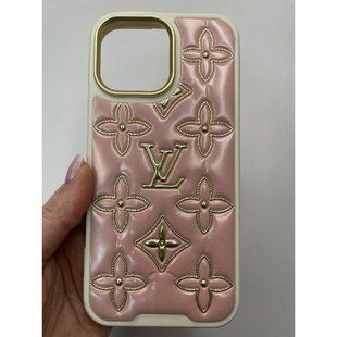 Чохол для Iphone 16 Pro Leather LV Pink 2