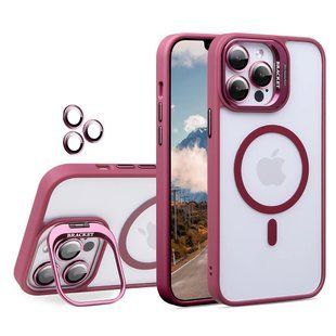Чохол з підставкою для iPhone 13 Lens Shield Magsafe + Лінзи на камеру (Червоний / Red)