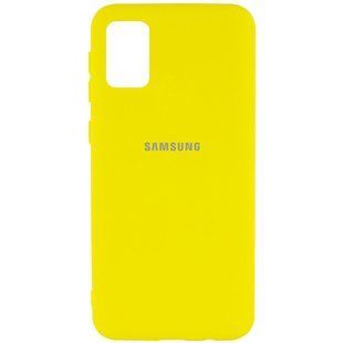 Чехол для Samsung A02s Silicone Full с закрытым низом и микрофиброй Желтый / Flash