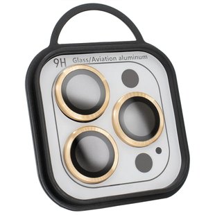 Защитное стекло Metal Classic на камеру (в упак.) для Apple iPhone 13 mini / 13 (Золотой / Gold)