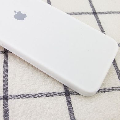 Чохол для iPhone 6 / 6s Silicone Full camera закритий низ + захист камери Білий / White квадратні борти