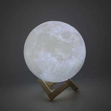 Великий настільний світильник з пультом на акумуляторі 18 см Magic 3D Moon Light RGB Місяць