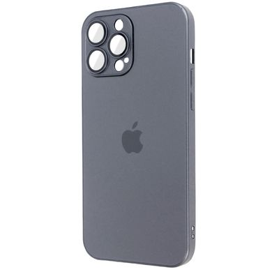 Чехол для Iphone 12 / 12 Pro Стеклянный матовый + стекло на камеру TPU+Glass Sapphire matte case Graphite Black