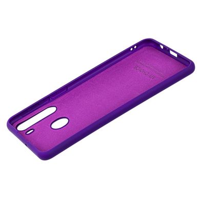 Чохол для Samsung Galaxy A21 (A215) Silicone Full фіолетовий з закритим низом і мікрофіброю