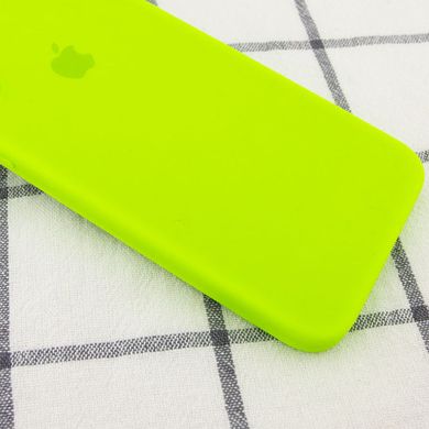 Чехол для Apple iPhone 7 plus / 8 plus Silicone Full camera закрытый низ + защита камеры (Салатовый / Neon green) квадратные борты