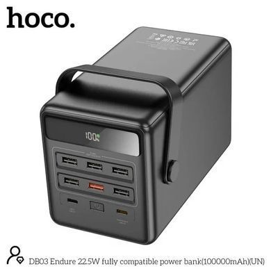 Портативный аккумулятор павербанк Hoco DB03 Endure 100 000mAh 22.5W Black