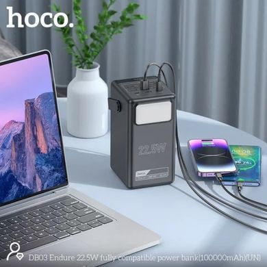 Портативный аккумулятор павербанк Hoco DB03 Endure 100 000mAh 22.5W Black