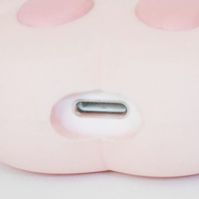 Силиконовый футляр Paw для наушников AirPods + кольцо (Розовый)