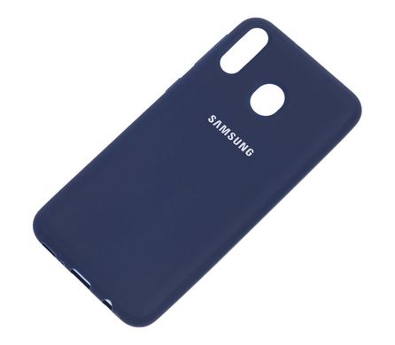 Чехол для Samsung Galaxy M20 (M205) Silicone Full синий c закрытым низом и микрофиброю
