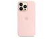Чехол для Apple Iphone 13 pro Silicone case Original 1:1 full with Magsafe Розовый / Chalk Pink