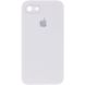 Чехол для iPhone 6/6s Silicone Full camera закрытый низ + защита камеры Белый / White квадратные борты