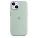 Чехол Silicone case Original 1:1 (AAA) with Magsafe для Apple iPhone 14 Plus (6.7") Бирюзовый / Succulent