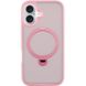 TPU+PC чохол Metal Buttons with MagSafe Colorful HQ Ring для Apple iPhone 16 (6.1") (Pink)